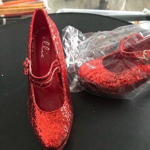 Costume wizard of oz Dorothy sparkle red high heel